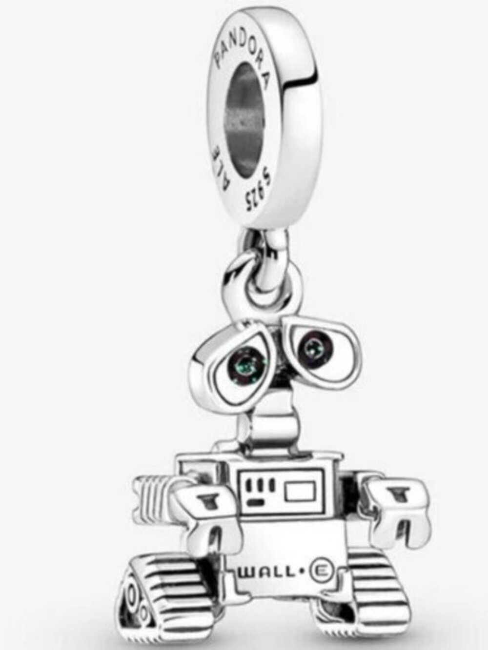Pandora Silver Wall·E Dangle Charm with Green Accents